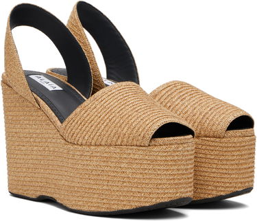 Superge in čevlji Alaïa ALAÏA Wedge Paper Straw Heeled Sandals Bež | AA3S129TK054, 3