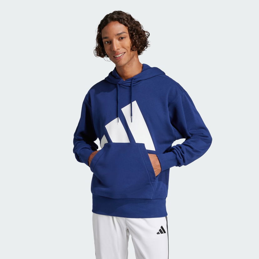 Pulover adidas Performance Essentials Big Logo Fleece Hoodie Modra | JE8890