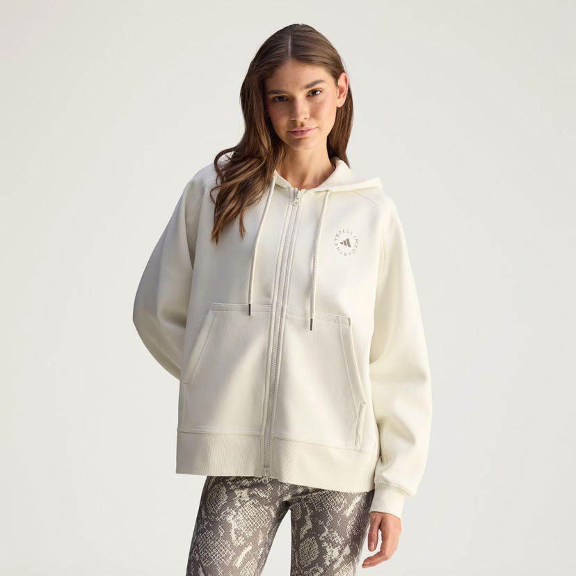 Pulover adidas Performance adidas by Stella McCartney Full-Zip Hoodie Bela | JX6769