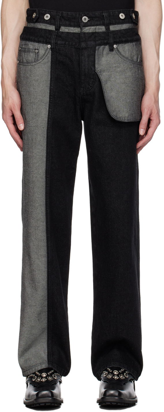 Kavbojke Feng Chen Wang Feng Chen Wang Inside Out Jeans Črna | FUF16TR01