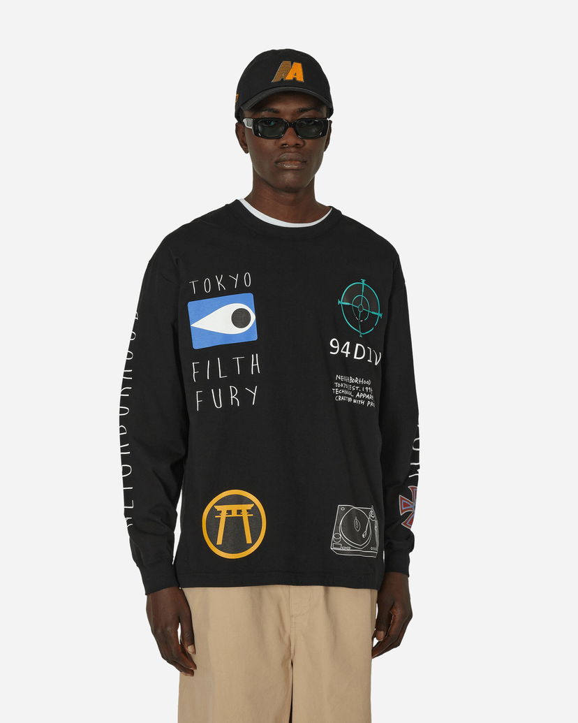 Majica Neighborhood LS-10 Longsleeve T-Shirt Black Črna | 241PCNH-LT10 BK