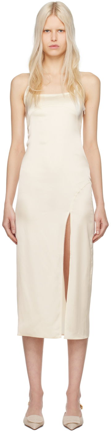 Obleke Jacquemus Jacquemus La Robe Notte Midi Slip Dress Bež | 24E241DR100-1000