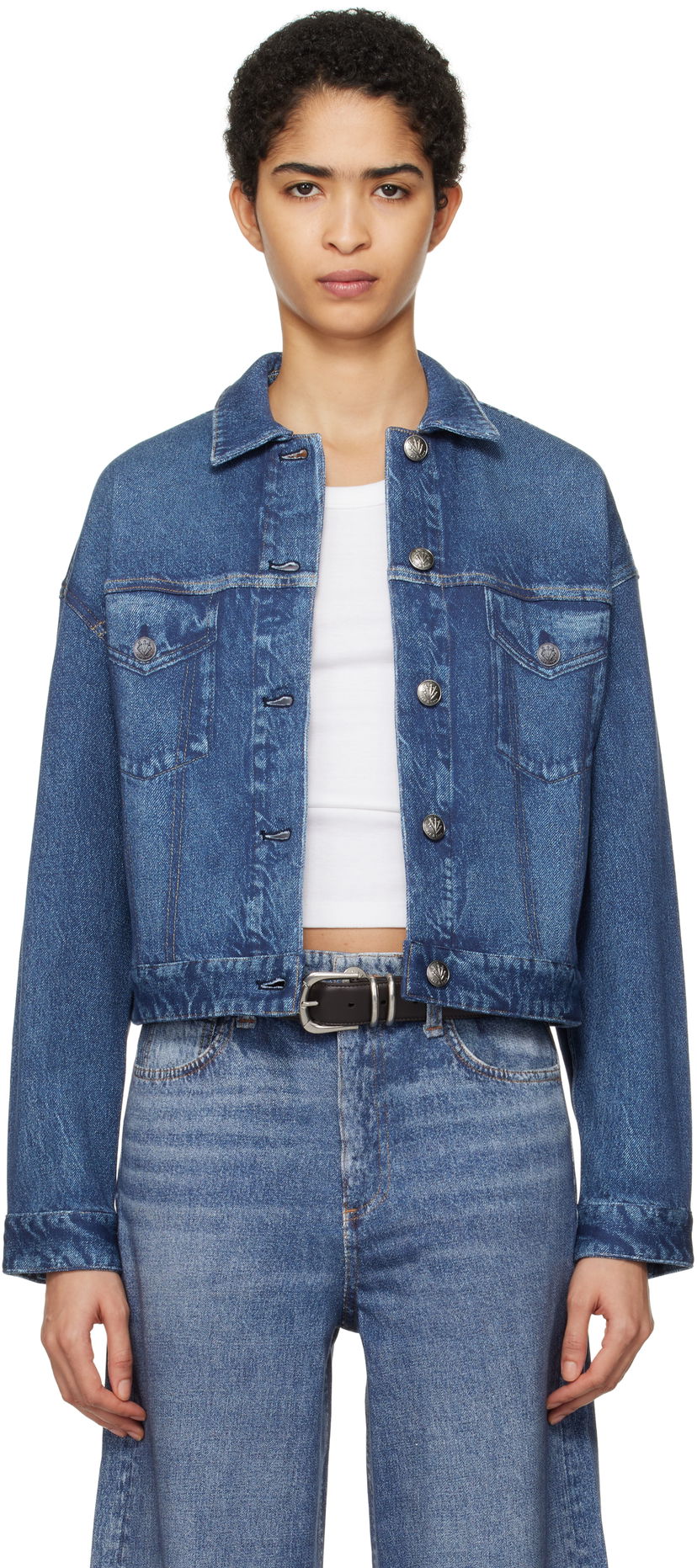 Jakna rag & bone Rag & Bone Miramar Fleece Trucker Jacket Modra | WCW24H40038203