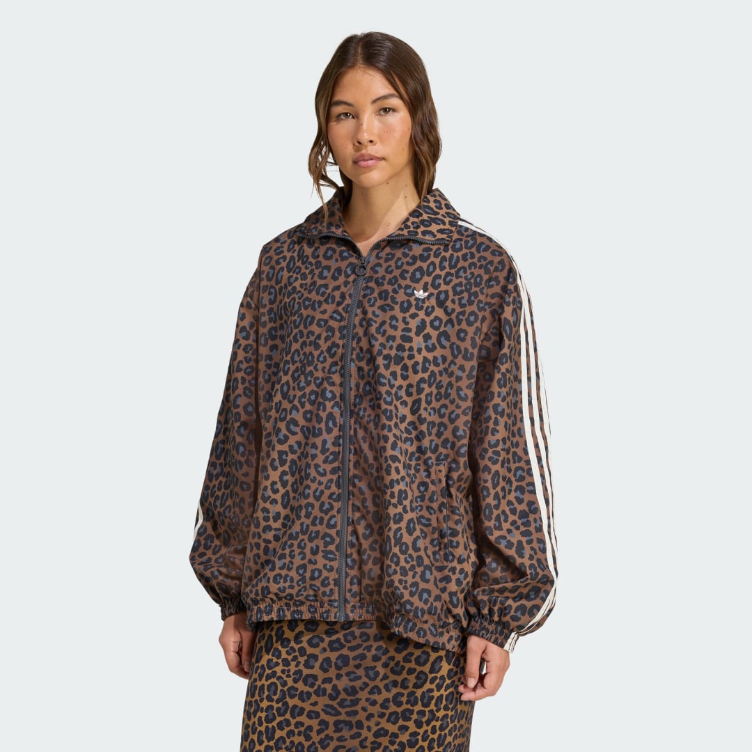 Jakna adidas Performance Leopard Firebird Oversized Track Jacket Rjava | JW7301, 0