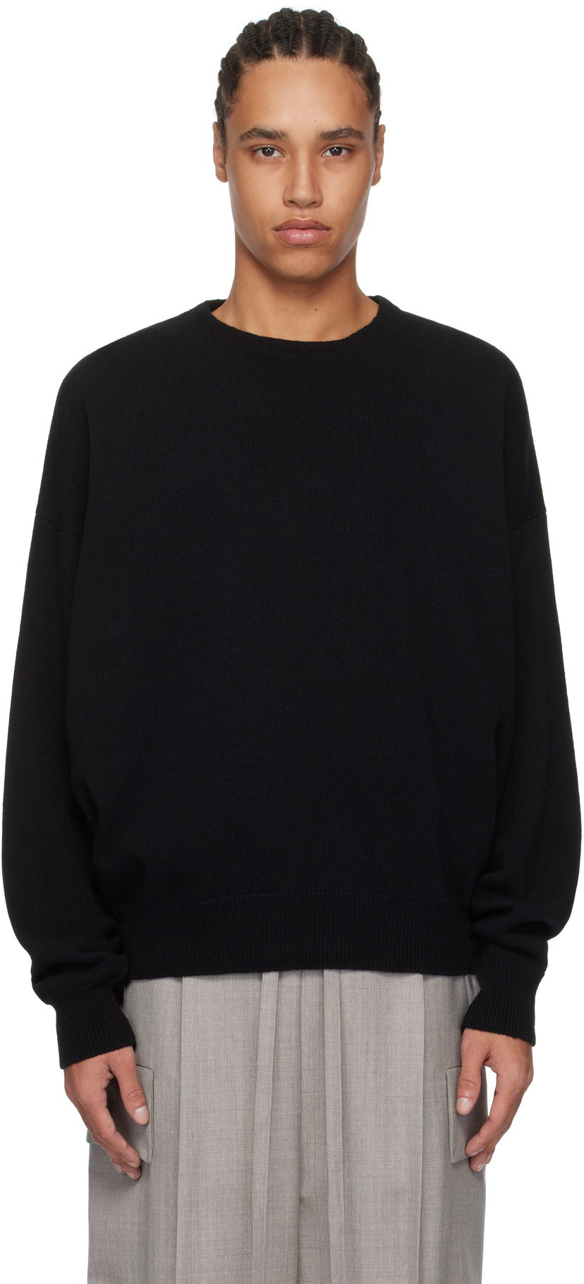 Pleteni pulover Fear of God Fear of God Fine Knit Crewneck Sweater Črna | FGE220-2101LAW