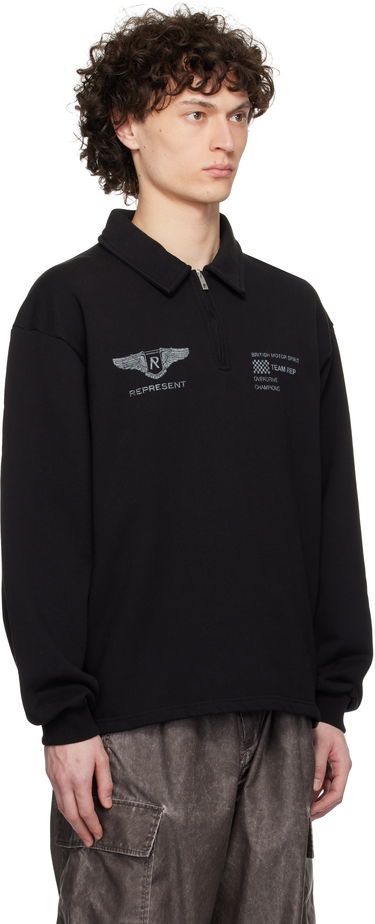 Pleteni pulover Represent Clo Represent 'Team Rep' Quarter-Zip Sweatshirt Črna | MLM41054, 1