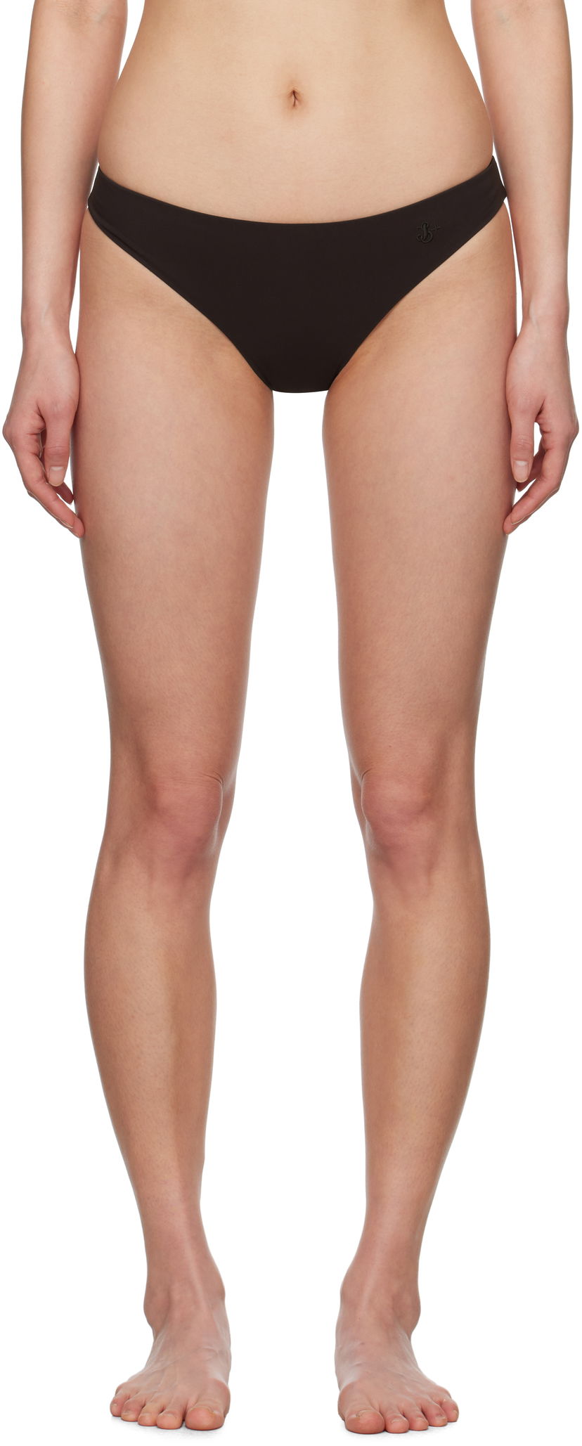 Spodnjice Jil Sander Jil Sander Embroidered Logo Bikini Bottom Črna | J40SG0111_J20011
