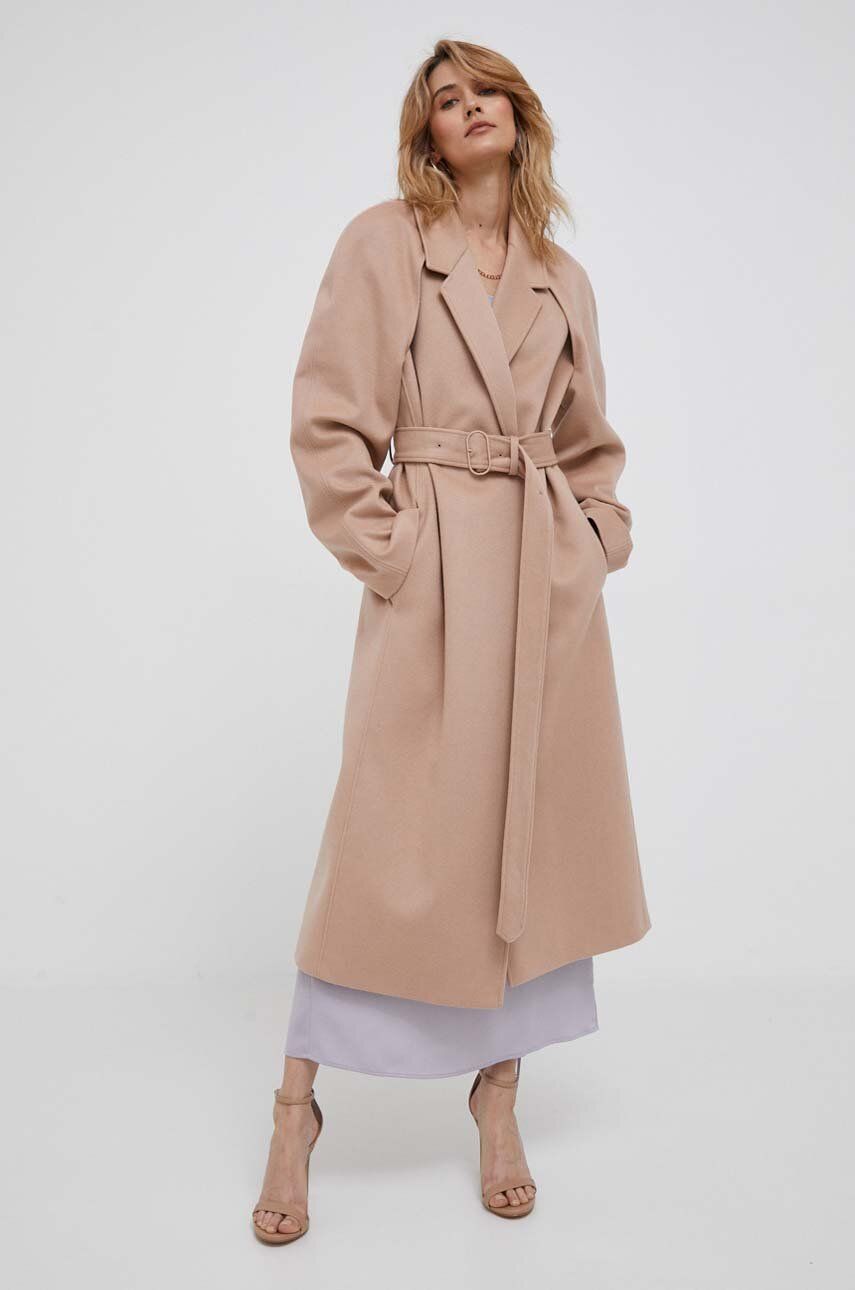 Plašči CALVIN KLEIN Belted Waist Oversized Coat Bež | K20K205496, 0