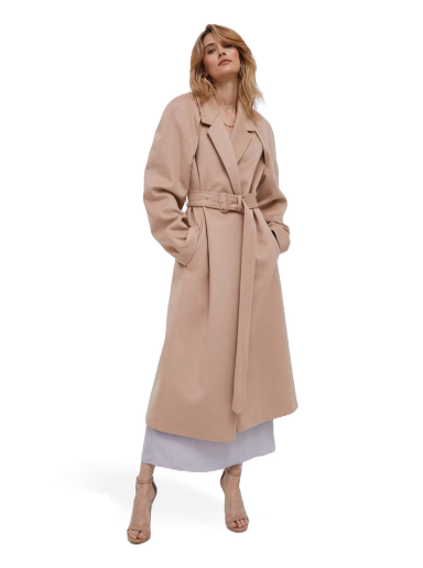 Plašči CALVIN KLEIN Belted Waist Oversized Coat Bež | K20K205496