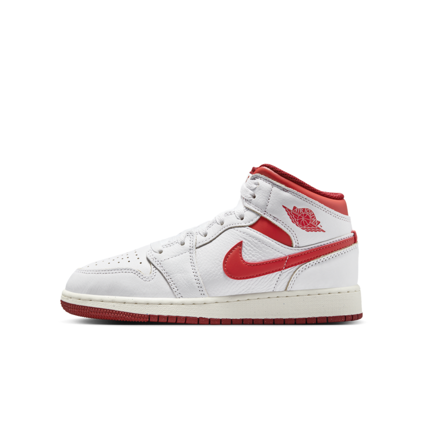 Superge in čevlji Jordan Air Jordan 1 Mid SE "White Dune Red" GS Bela | FJ3464-160