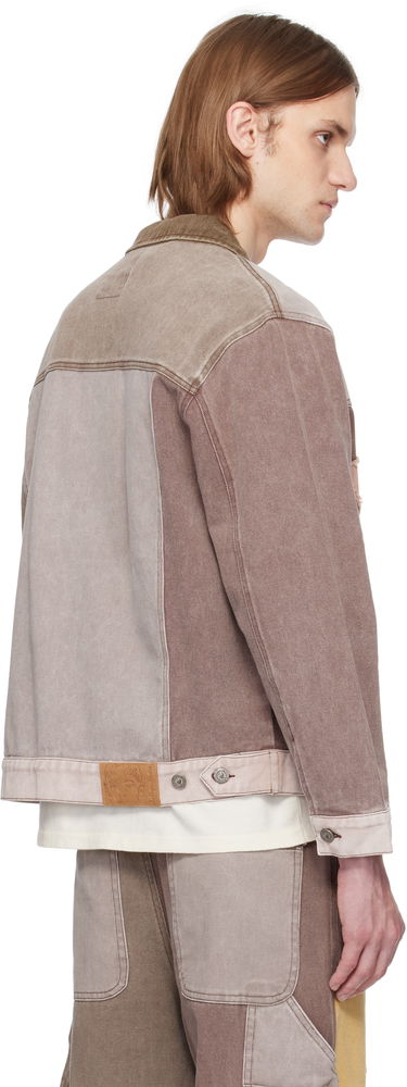 Jakna KidSuper KidSuper Patchwork Face Colorblocked Twill Jacket Rjava | SS25-OW-10, 2