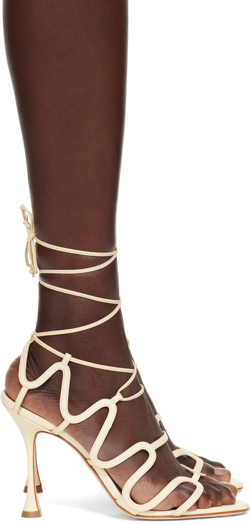 Modni dodatki Manolo Blahnik Manolo Blahnik Fawda Heeled Sandals Bež | 125-2839