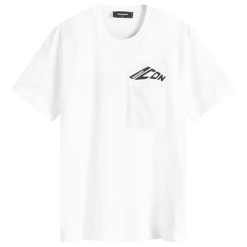 Majica DSQUARED2 New ICON Pocket T-Shirt, Size Large Bela | S79GC0097-D20033-100