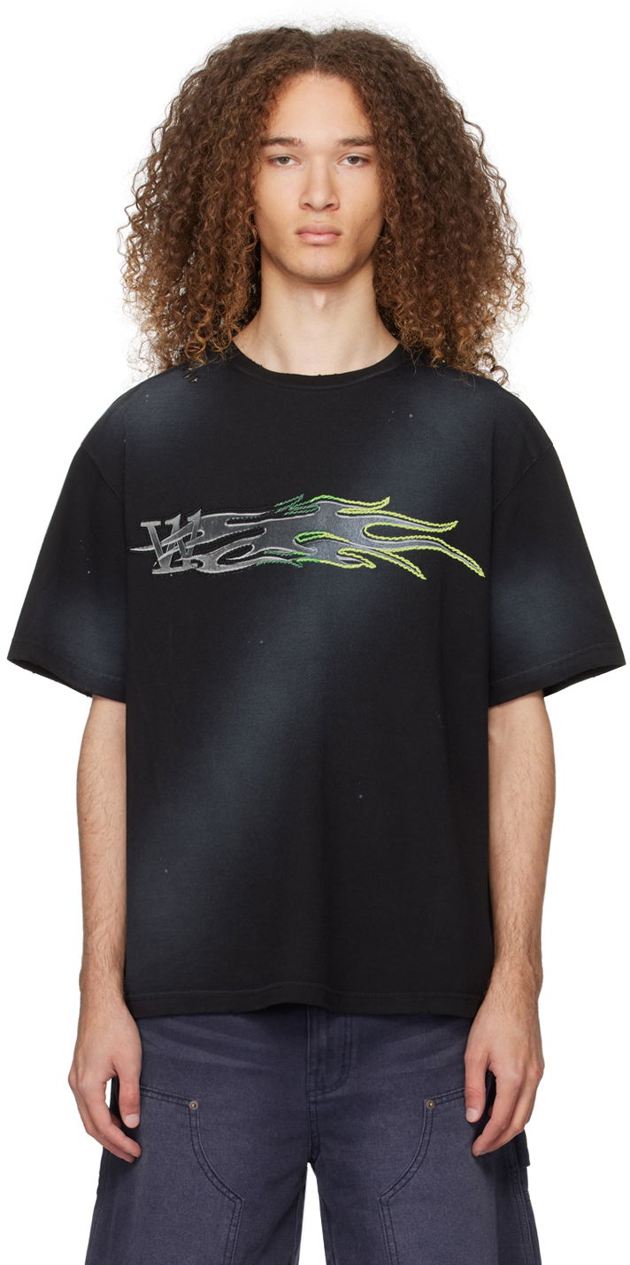 Majica We11done We11done Men's Graphic Print  T-Shirt Črna | WD-TT0-24-751-U-BK