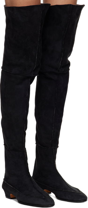 Superge in čevlji The Row Suede Over-The-Knee Boots Črna | F1530-SH01, 3