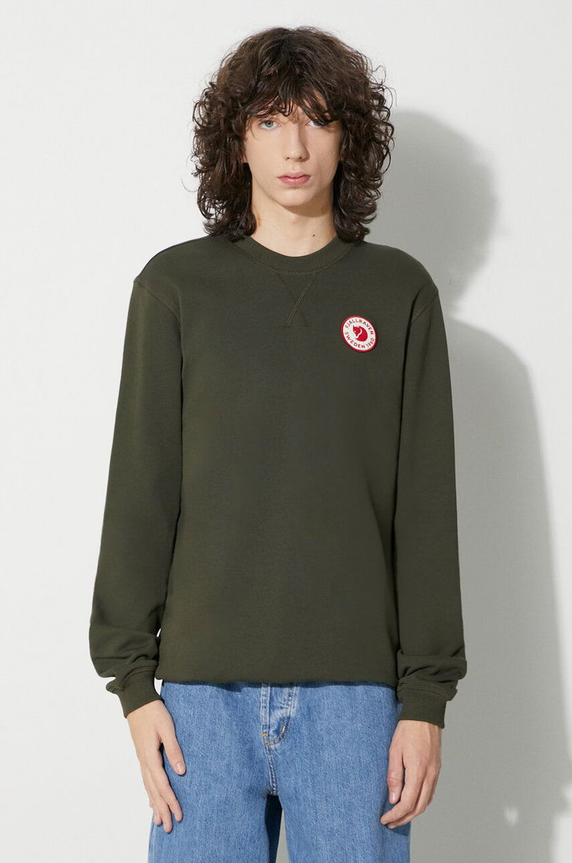 Pulover FJÄLLRÄVEN Badge Crewneck Sweatshirt Zelena | F87163.662