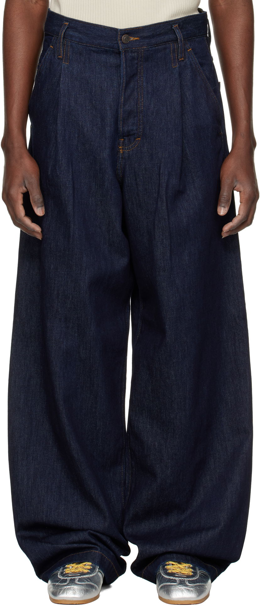 Kavbojke Dries Van Noten Dries Van Noten Pleated Jeans Modra | 251-020923-1552