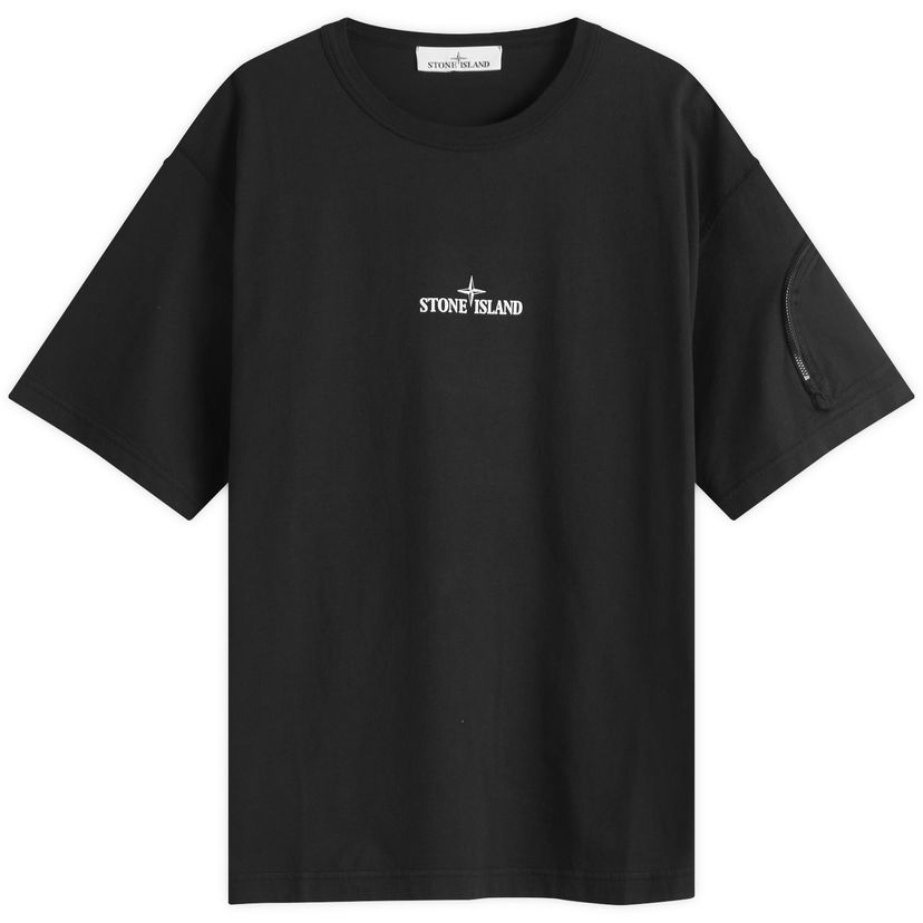 Majica Stone Island Zip Pocket Logo Organic T-Shirt, Size Large Črna | K1S152100004-V0029