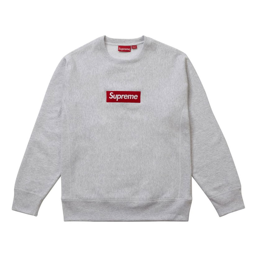Pleteni pulover Supreme Supreme FW18 Box Logo Crewneck Sweatshirt Siva | SUP-FW18-1071