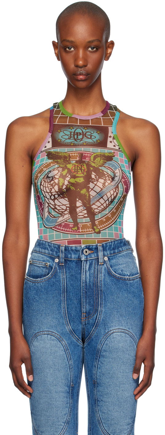 Bodi Jean Paul Gaultier Gaultier Printed Tank Bodysuit Večbarvna | 24/31-F-BD053-T569-5090