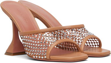 Nega čevljev Amina Muaddi Amina Muaddi Lupita Crystal Net Heeled Sandals Bež | LUPITA CRYSTAL NET SLIPPER 95, 3