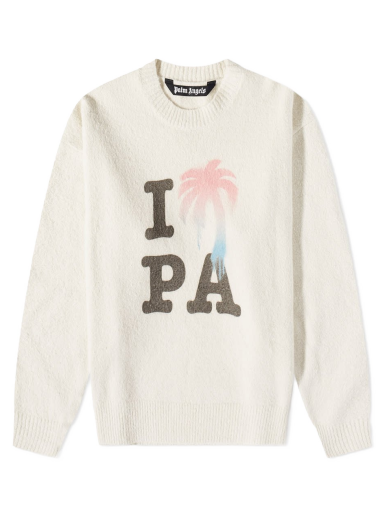Pulover Palm Angels I Love PA Crew Sweat Bež | PMHE007S23KNI0080384
