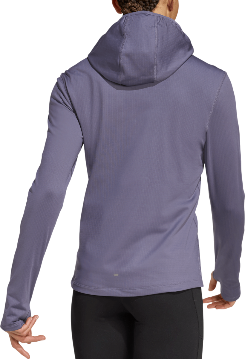 Pulover adidas Originals Own the Run Hooded Running Top Lila | jw9652, 1