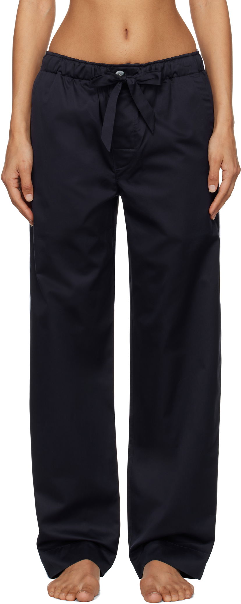 Trenirka TEKLA Sateen Pyjama Pants Črna | SWP-NAV