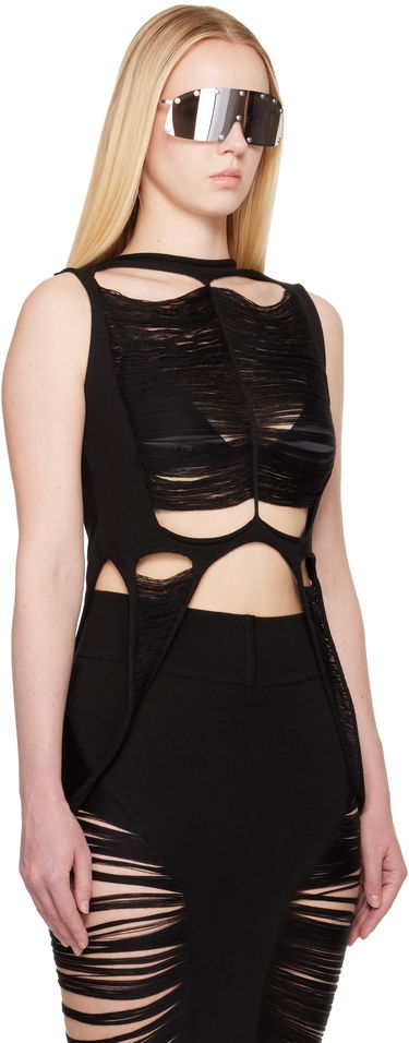Majica brez rokavov Rick Owens Rick Owens Hollywood Tanja Destroyed Tank Top Siva | RO01E7615 KGRIDM, 4