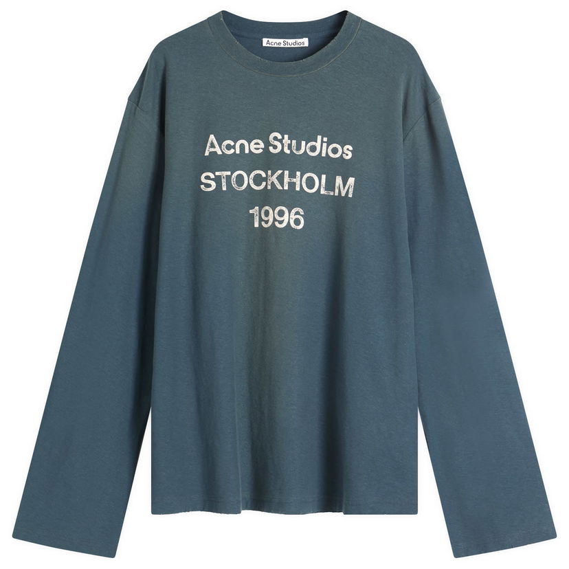 Majica Acne Studios 1996 Edden Long Sleeve T-Shirt, Size Large Modra | CL0197-BPA