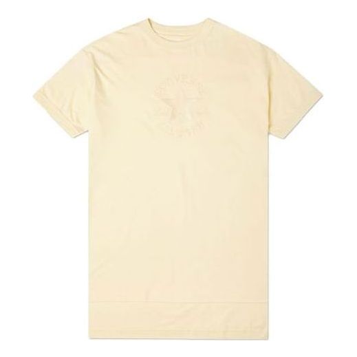Majica Converse Converse Logo Embroidered Loose Mid-Length T-Shirt Bež | 10021721-A01