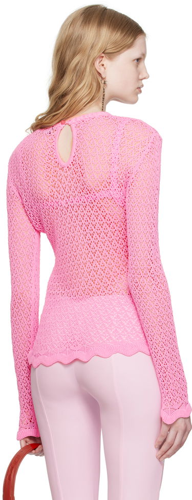 Pleteni pulover Blumarine Pink Scalloped Sweater Roza | P344M026A, 2