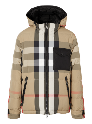 Puhovka Burberry Reversible Check Puffer Jacket Bež | 8033115