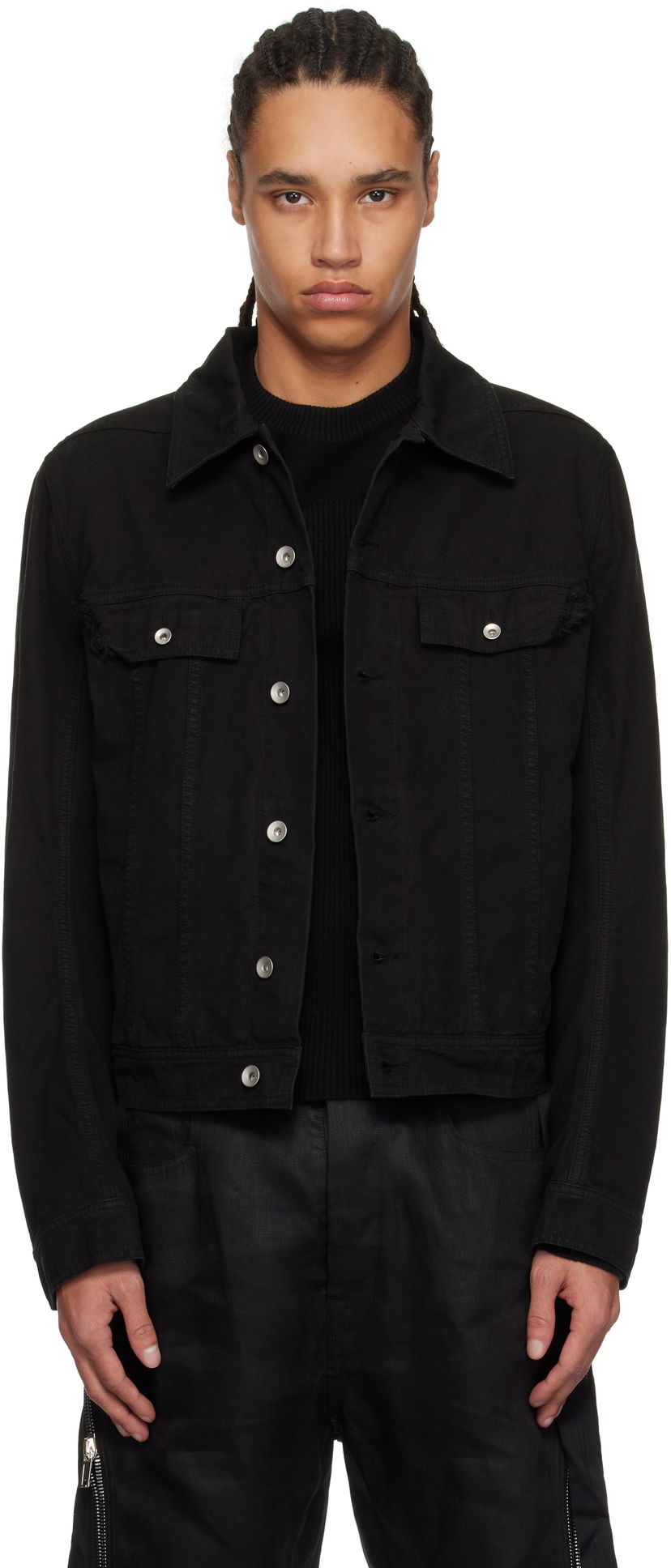 Jakna Rick Owens Rick Owens DRKSHDW Hollywood Trucker Denim Jacket Črna | DU01E3751 CVS