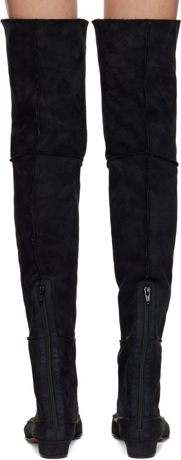 Superge in čevlji The Row Suede Over-The-Knee Boots Črna | F1530-SH01, 1