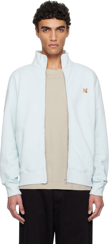 Pulover MAISON KITSUNÉ Maison Kitsuné Fox Head Patch Full-Zip Sweatshirt Modra | OM02134KM0001, 0