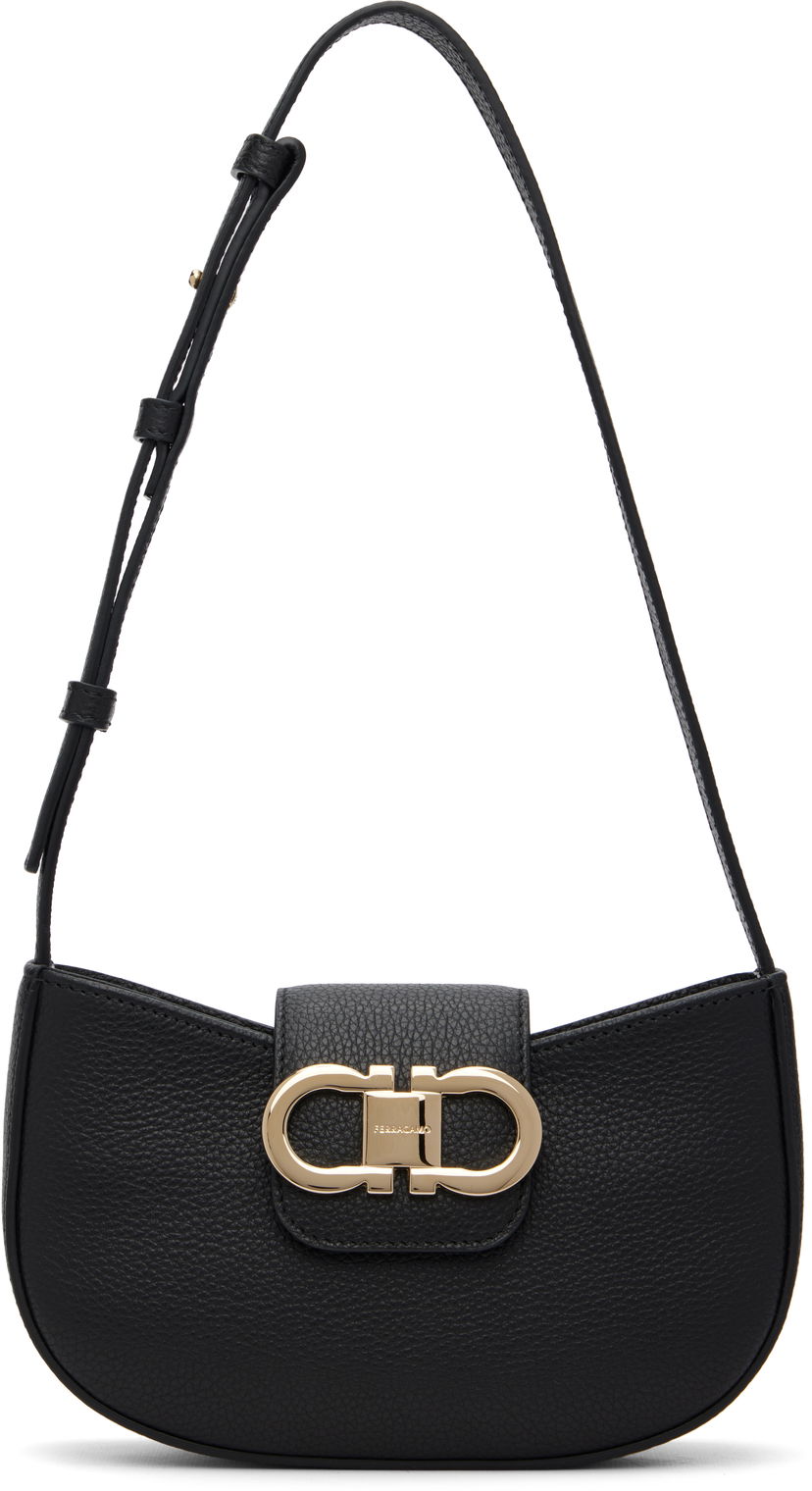Torbica FERRAGAMO Salvatore Ferragamo Double Gancini Mini Bag Črna | 785940