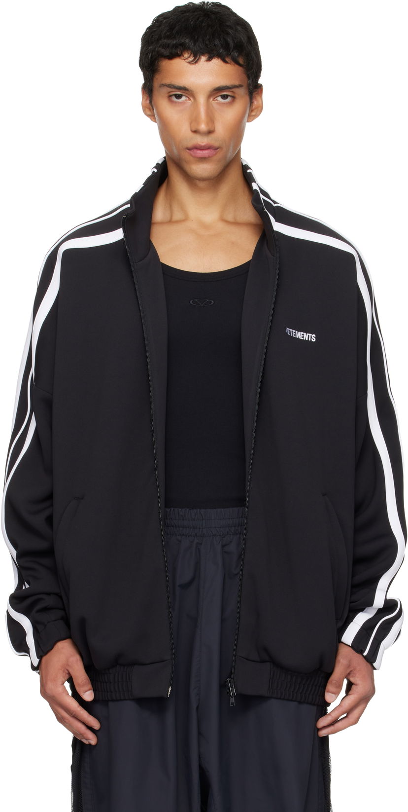 Jakna VETEMENTS VETEMENTS Gym Track Jacket Črna | UH76GJ300B