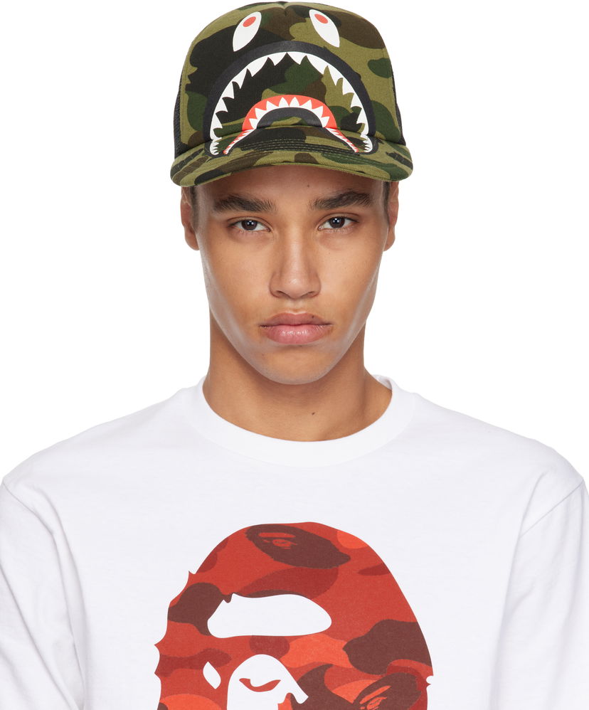 Kapa BAPE A Bathing Ape 1st Camo Shark Mesh Cap Zelena | 001CPK701008M