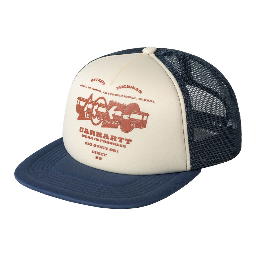 Kapa Carhartt WIP Runaway Trucker Cap Modra | I034358_1