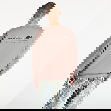 Pulover New Balance New Balance Linear Graphic Fleece Crew Sweatshirt Rjava | MT53529EAS, 2