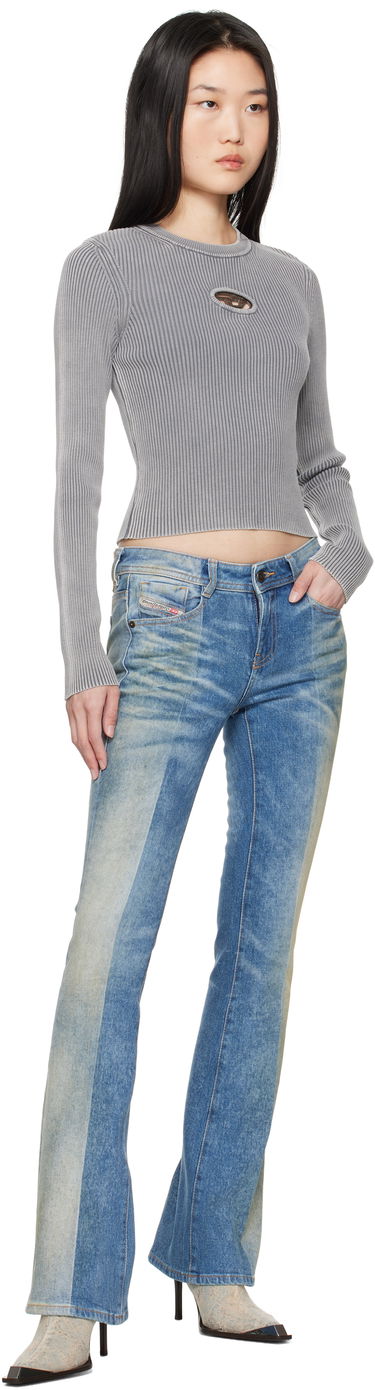 Krop-top Diesel Cutout Ribbed Sweater Siva | A16735 0DBDI, 3