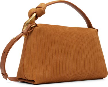 Torba za čez ramo JW Anderson The JWA Corner Pleated Suede Shoulder Bag with Sculptural Chain Handle Rjava | HB0755-LA0375, 4