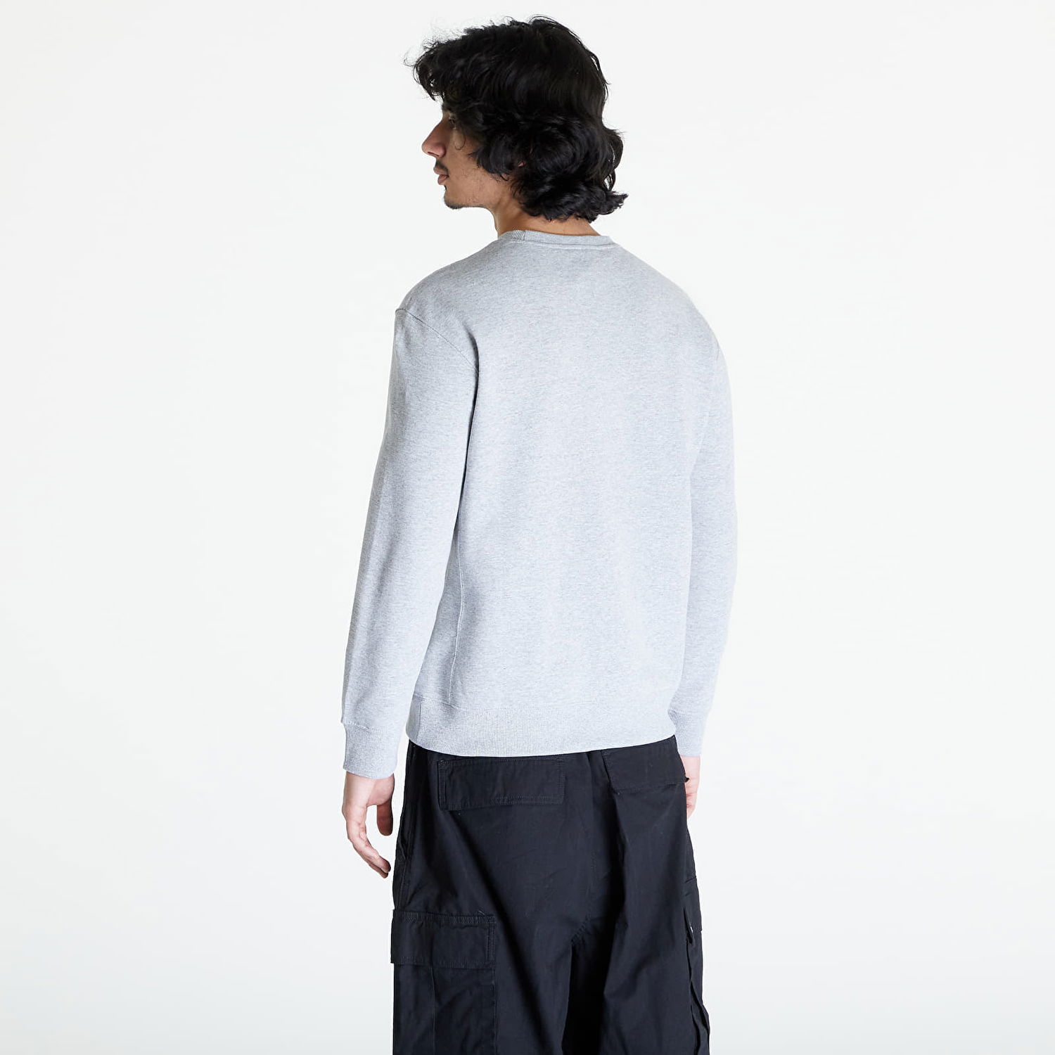 Pulover Lee Plain Crew Sweatshirt Siva | L81ITJMP, 1