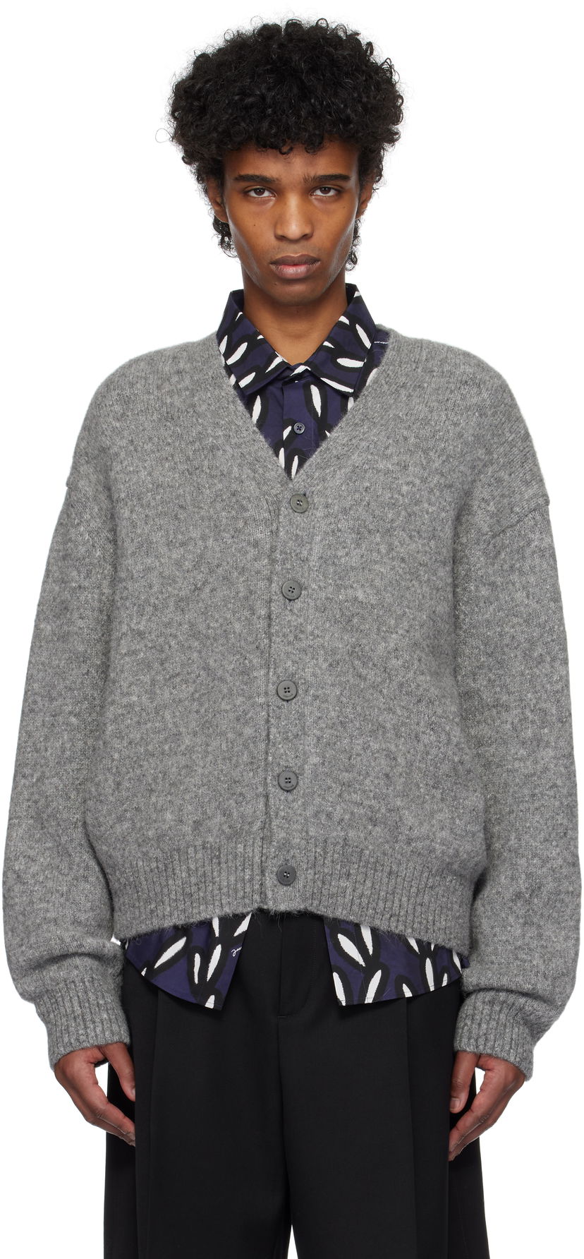Pleteni pulover Jacquemus Jacquemus 'The Jacquemus' Cardigan Siva | 25E255KN545-2329