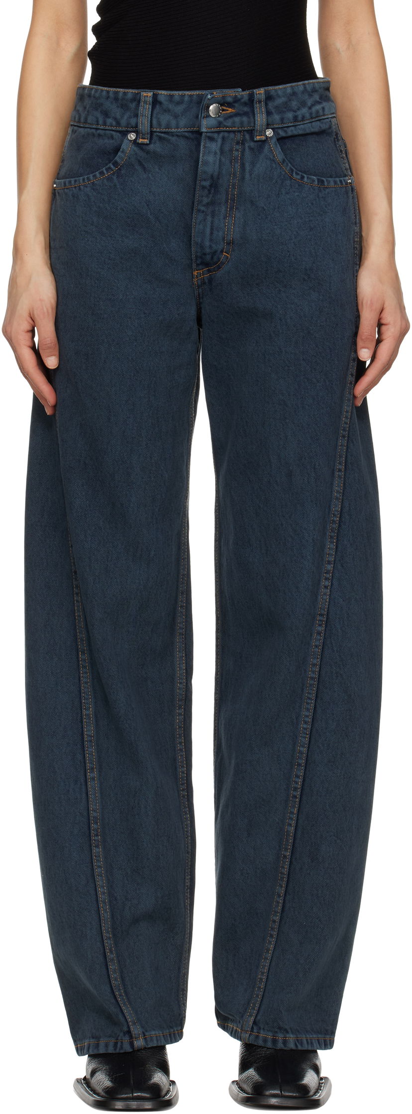 Kavbojke Eckhaus Latta Eckhaus Latta Bend Jeans Modra | 1225-EL-PS25-P -