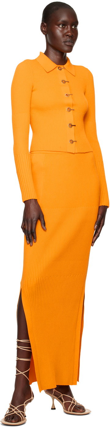 Pleteni pulover Dion Lee Gradient Rib Long Sleeve Cardigan Oranžna | A7663R23, 3