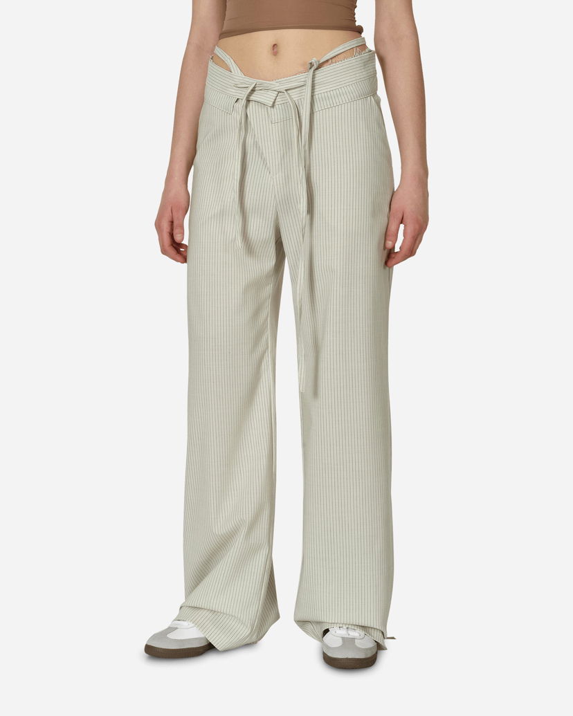 Hlače Ottolinger Double Fold Suit Pants Pinstripe Bež | 2302412 CREAMP