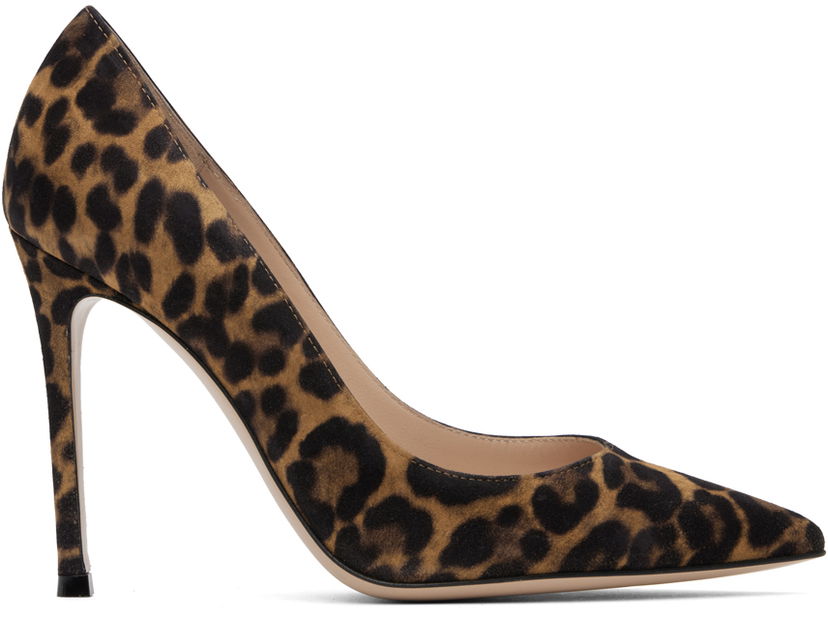 Superge in čevlji Gianvito Rossi Suede Leopard Print Pumps Rjava | G28470-15RIC-CMD
