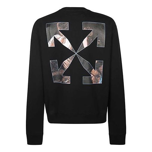Pulover Off-White Caravaggio Angel Print Sweater Črna | OMBA025E20FLE0051010